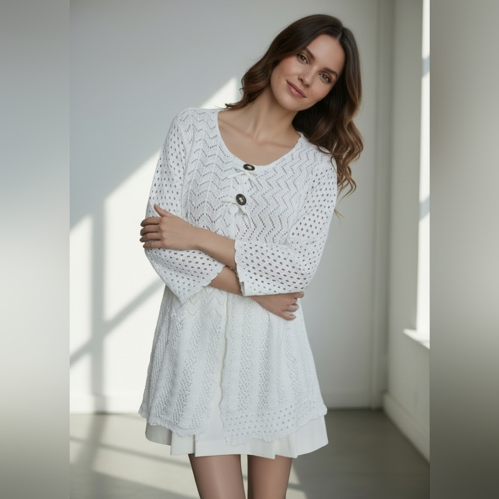 NWOT BFA Classics Crochet Knit Tunic/Cover Up